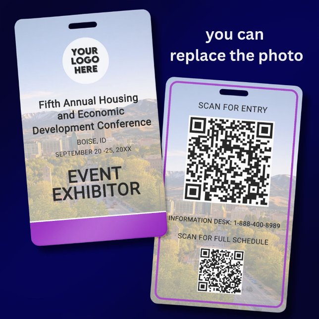 Location Replaceable Photo QR Logo Conference  Ausweis (Von Creator hochgeladen)