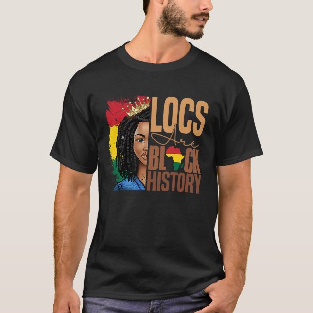 Locations sind Black History BHM Afro Dreadlocks H T-Shirt (Vorderseite)