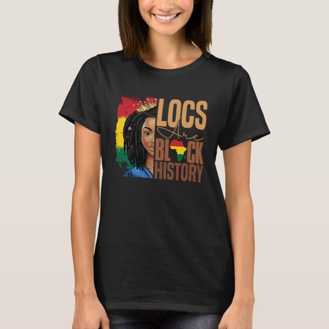 Locations sind Black History BHM Afro Dreadlocks H T-Shirt (Vorderseite)