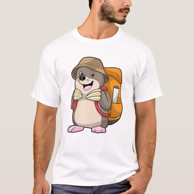 Loch als Wanderer mit Gepäck T-Shirt (Vorderseite)