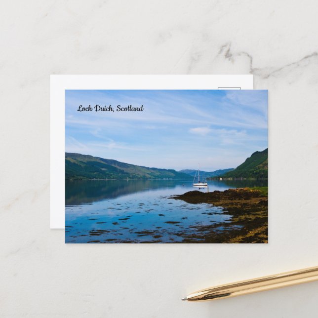 Loch Duich, carte postale d'Écosse (Devant/Arrière en situation)