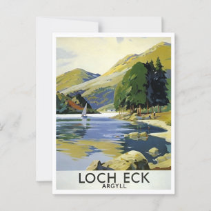 Loch Eck Argyll Schottland Retro-Inspiriert Postkarte
