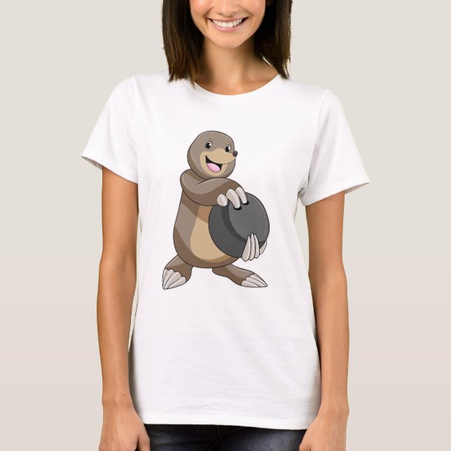 Loch im Bowling mit Bowlingball T-Shirt (Vorderseite)