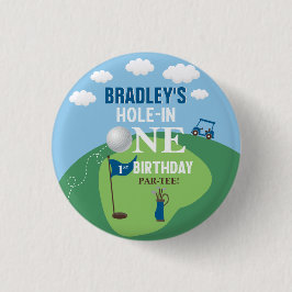 Loch in einem Golf 1. Geburtstag Button