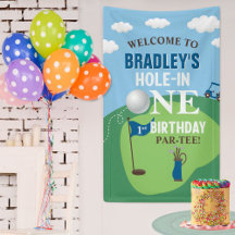 Loch in einem Golf 1. Geburtstag Willkommen