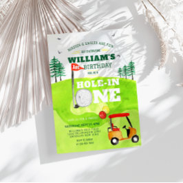 Loch in einem Golf Par-T 1. Geburtstag Einladung