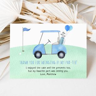 Loch in einem Golf zum ersten Geburtstag Dankeskarte