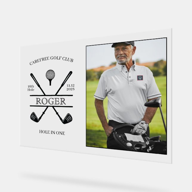 Loch in einem Golfer-Foto Acrylschild (Winkel)