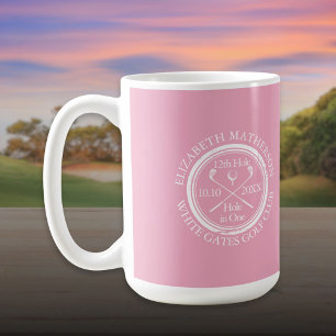Loch in einem klassischen Hübschen Feminine Pink G Kaffeetasse