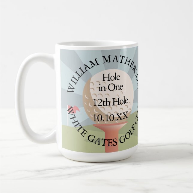 Loch in einem klassischen Personalisiert Kaffeetasse (Links)