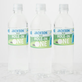 Loch in einer Wasserflasche Labels, Golf Geburtsta