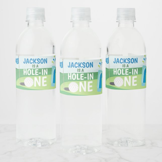 Loch in einer Wasserflasche Labels, Golf Geburtsta (Flaschen)
