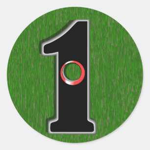 Loch in eins! runder aufkleber