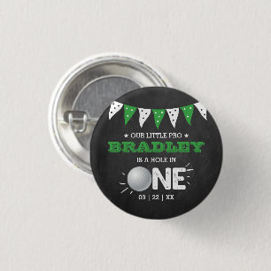 Loch in One Boys Golf 1. Geburtstag Par-T Button