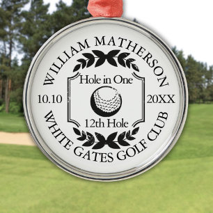 Loch in One Classic Personalisiert Golf Ornament Aus Metall