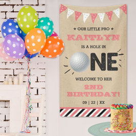 Loch in One Girls Golf 1. Geburtstag Par-T Banner