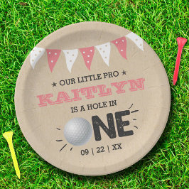 Loch in One Girls Golf 1. Geburtstag Par-T Pappteller