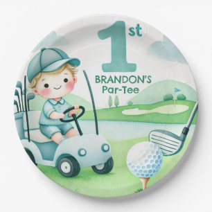 Loch in One Golf Boy 1. Par-tee Geburtstag Pappteller