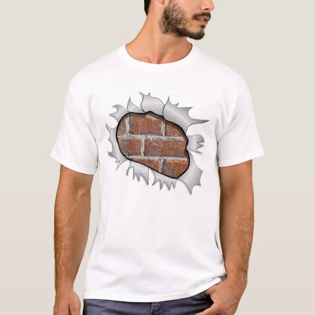 Loch in T Shirt Brillenwand - Funny 3D-Effekt (Vorderseite)