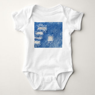 Loch, Jeans aus Denim, rippte Textur Baby Strampler