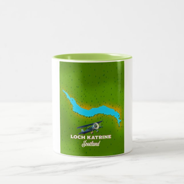 Loch Katrine Scotland Reiseplakat Zweifarbige Tasse (Mittel)