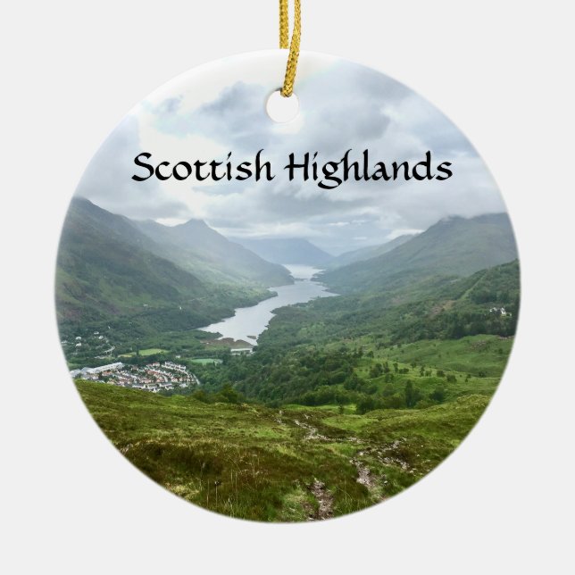 Loch Leven Landschaft im schottischen Hochland Keramik Ornament (Vorne)