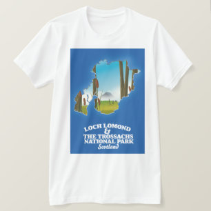 Loch Lomond & the trossachs National Park Map T-Shirt