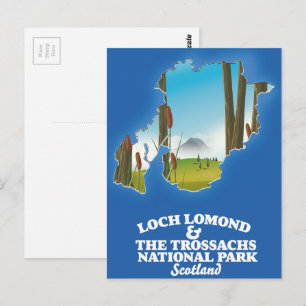 Loch Lomond & The Trossachs Nationalpark-Karte Postkarte