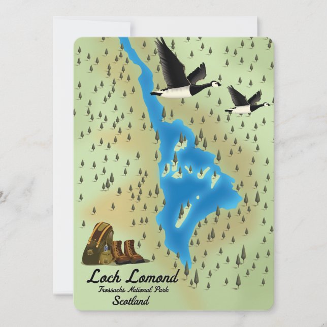 Loch Lomond, Trossachs, Carte de l'Ecosse (Devant)