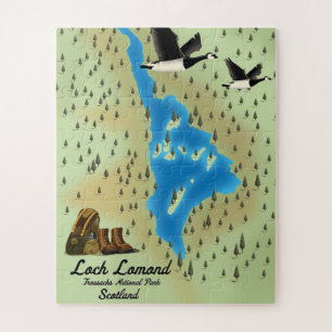 Loch Lomond, Trossachs, Schottland-Karte