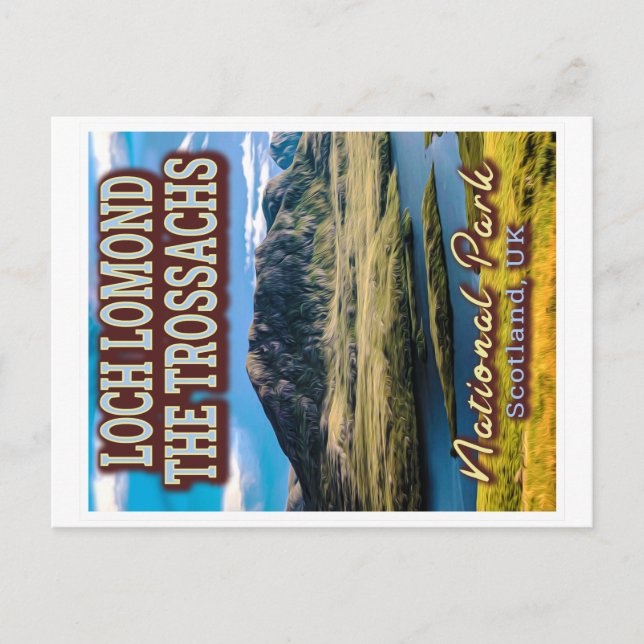 LOCH LOMOND und DER TROSSACHS NATIONAL PARK - UK Postkarte (Vorderseite)