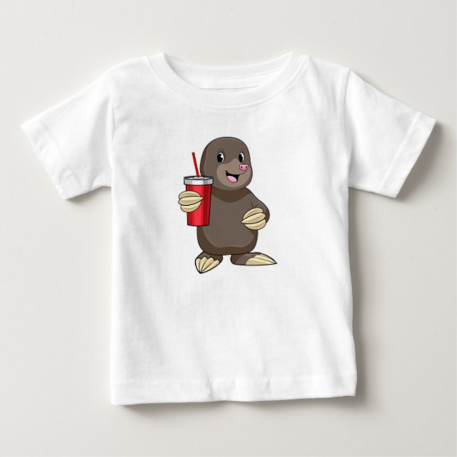 Loch mit Drink-Tasse Baby T-shirt (Vorderseite)