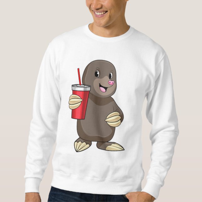 Loch mit Drink-Tasse Sweatshirt (Vorderseite)