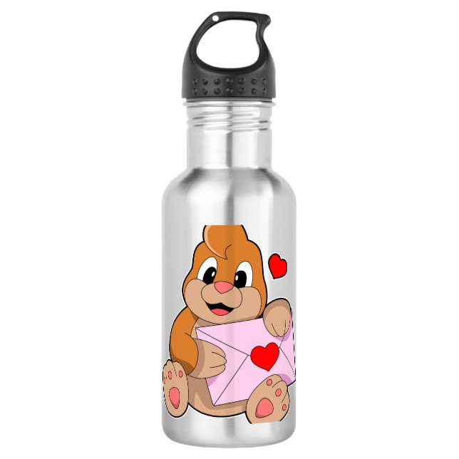 Loch mit Herzumschlag Edelstahlflasche (Vorderseite)