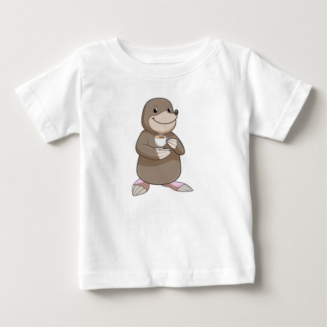 Loch mit Kaffee-Cup Baby T-shirt (Vorderseite)