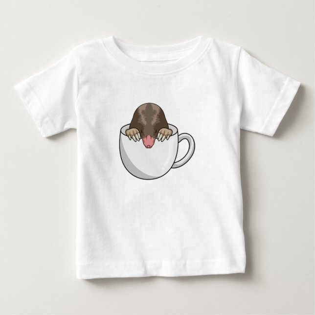 Loch mit Kaffee-Tasse Baby T-shirt (Vorderseite)