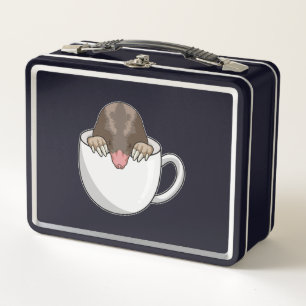 Loch mit Kaffee-Tasse Metall Brotdose
