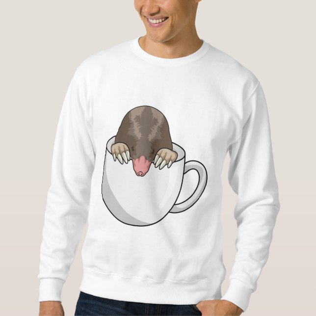 Loch mit Kaffee-Tasse Sweatshirt (Vorderseite)