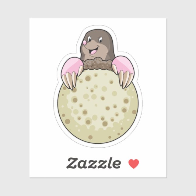 Loch mit Mond Aufkleber (Blatt)