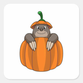 Loch mit Pumpkin Quadratischer Aufkleber