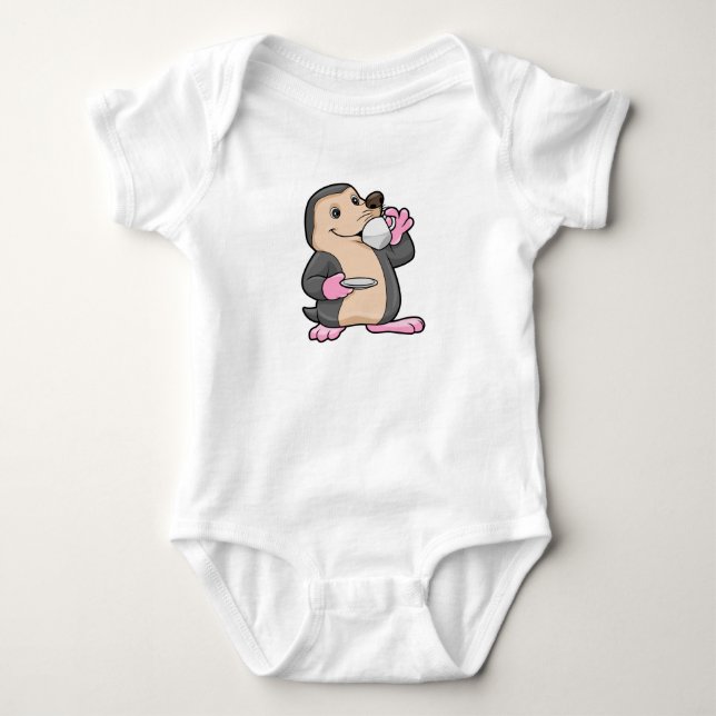 Loch mit Tasse Kaffee & Saucer Baby Strampler (Vorderseite)