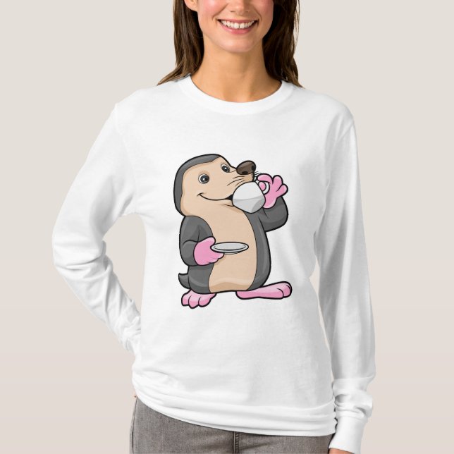 Loch mit Tasse Kaffee & Saucer T-Shirt (Vorderseite)