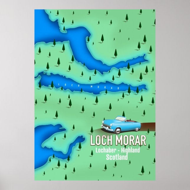 Loch Morar Lochaber Highland Scotland Karte Poster (Vorne)