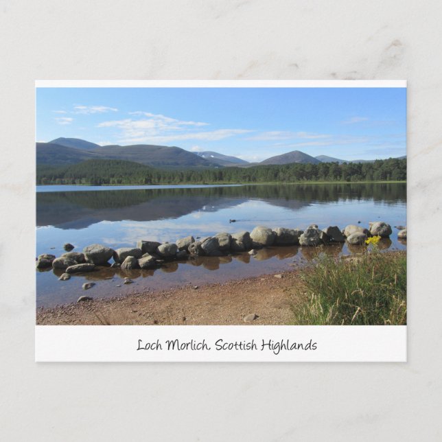 Loch Morlich, Glenmore, Schottische Highlands Postkarte (Vorderseite)