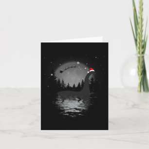Loch Ness Monster Christmas Full Moon Nessie Xmas Karte