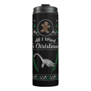 Loch Ness Monster Christmas Ugly Shirt Thermosbecher