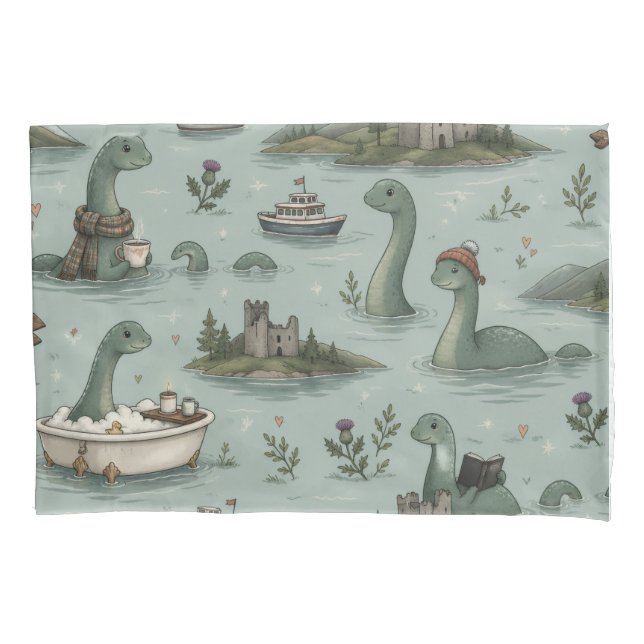 Loch-Ness-Monster Kissenbezug (Vorderseite)