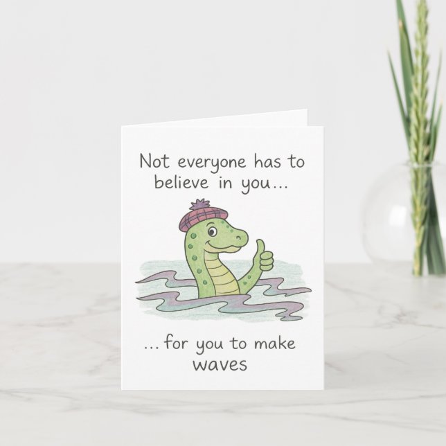 Loch Ness Monster macht Waves Motivierend Karte (Vorderseite)
