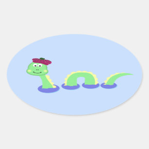 Loch Ness Monster Ovaler Aufkleber
