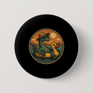 Loch Ness Monster Sommerurlaub Float Retro Grafik Button